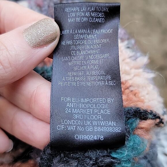 Moth Murray‎ Sweater wool mohair blend multicolor striped Anthropologie S Italy - Picture 9 of 10